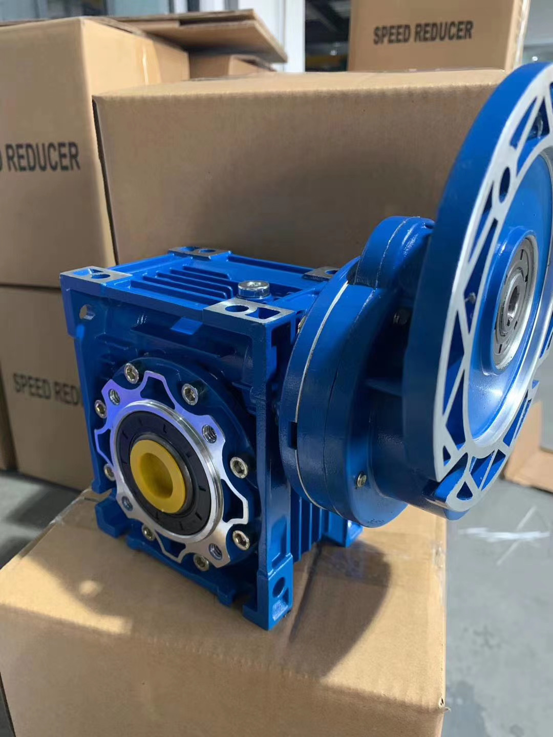 Variable speed geared motor with wheel adjustment