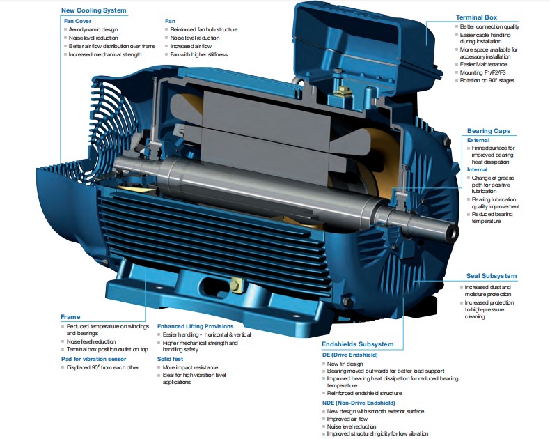 W22 - Cast Iron Three Phase General Purpose Motors NEMA Premium