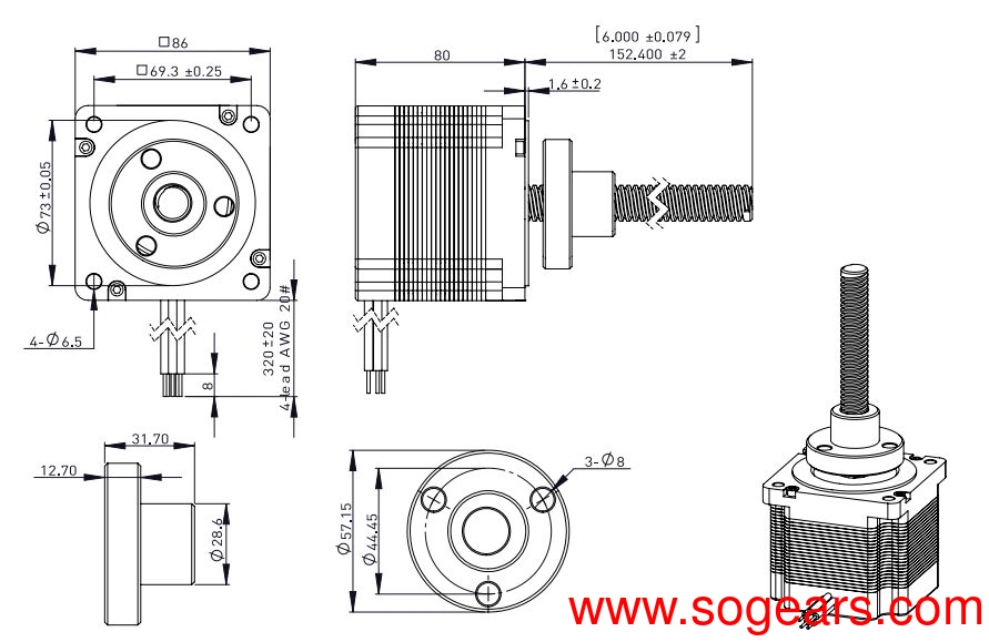 Nema 34, 86mm linear